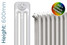 DQ-MD3-600-TH - DQ Modus 3 Column Horizontal Radiator H600mm x W1496mm DQ-MD3-600-TH - DQ Modus 3 Column Horizontal Radiator H600mm x W1496mm